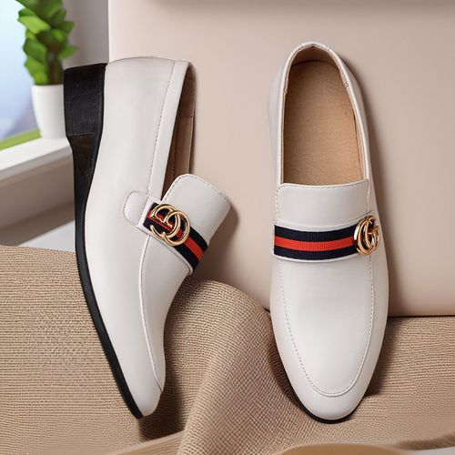 British style pointed-toe business leather slip-on casual breathable men's shoes horsebit buckle loafers high-end handsome trendy leather shoes