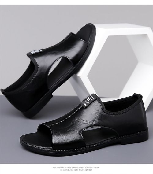 Men's Sandals 2025 New Style, Beach Shoes, Hollowed-out, Breathable, Non-slip, Casual, Plus Size Leather Sandals for Men