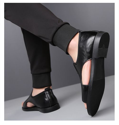 Men's Sandals 2025 New Style, Beach Shoes, Hollowed-out, Breathable, Non-slip, Casual, Plus Size Leather Sandals for Men