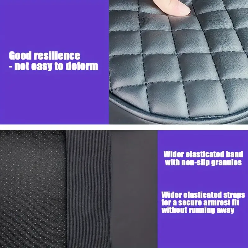 Fit Faux Leather Car Armrest Cushion with Cup Holder & Phone Storage - Multifunctional Booster Pad for All Seasons