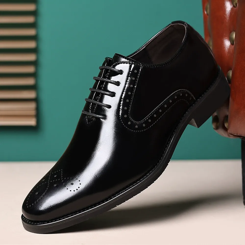 Autumn new lace-up casual leather shoes British derby shoes men's business formal fashion men's shoes