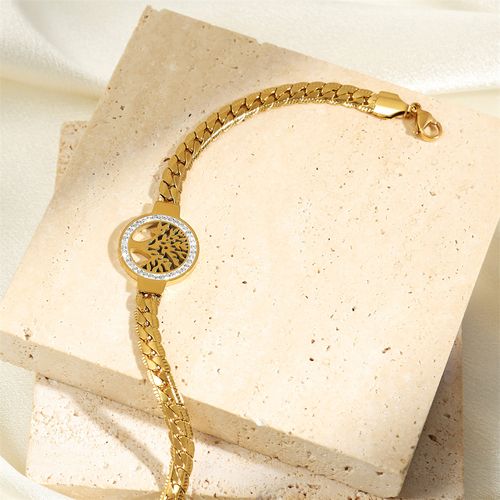 Golden Inlaid Rhinestones