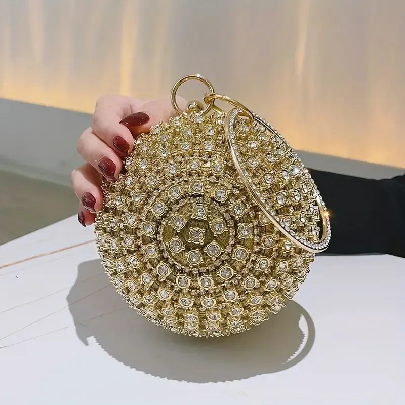 Rhinestone Round Evening Bag