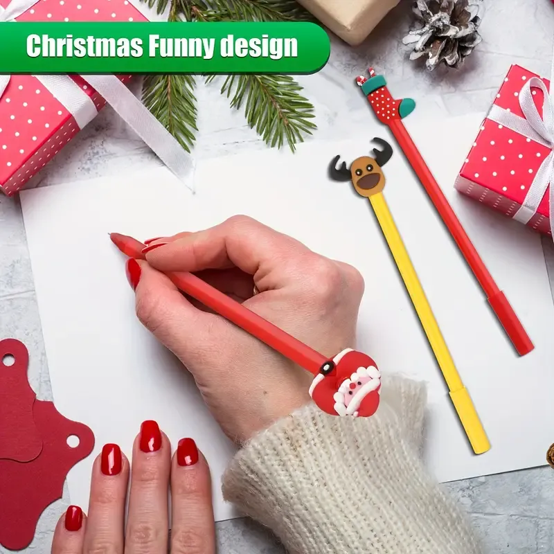 Festive Cartoon Character Gel Ink Pens Set