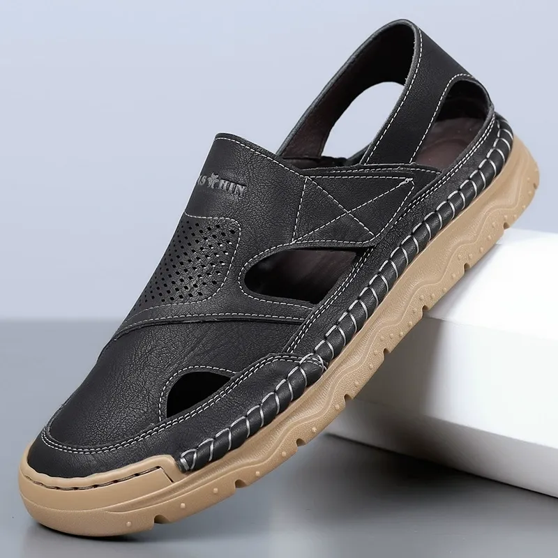 Handcrafted Velcro leather sandals