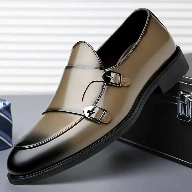Men's Versatile Business Casual Shoes - Slip-On, Solid Color, All-Season Comfort with Rubber Sole