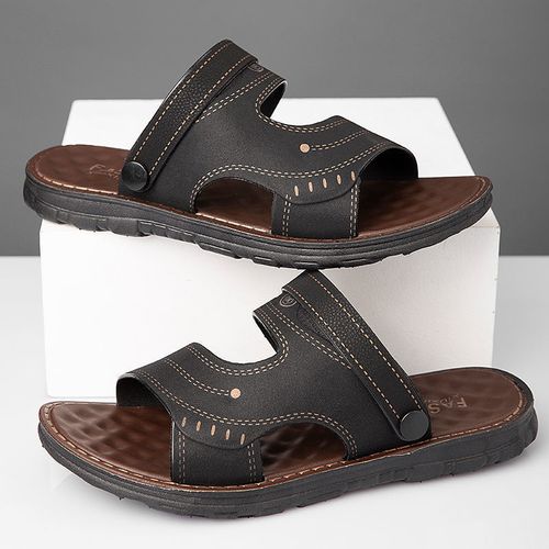 Top Grain Cow Leather Comfy Slippers for Men