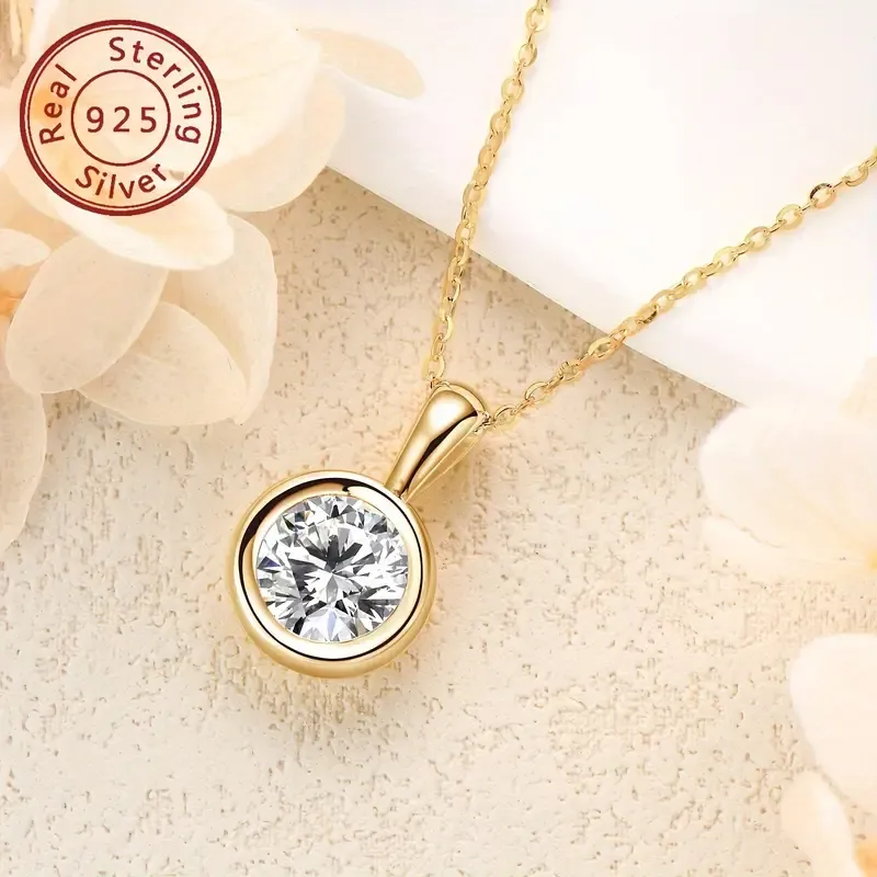 Moissanite Sterling Silver Necklace