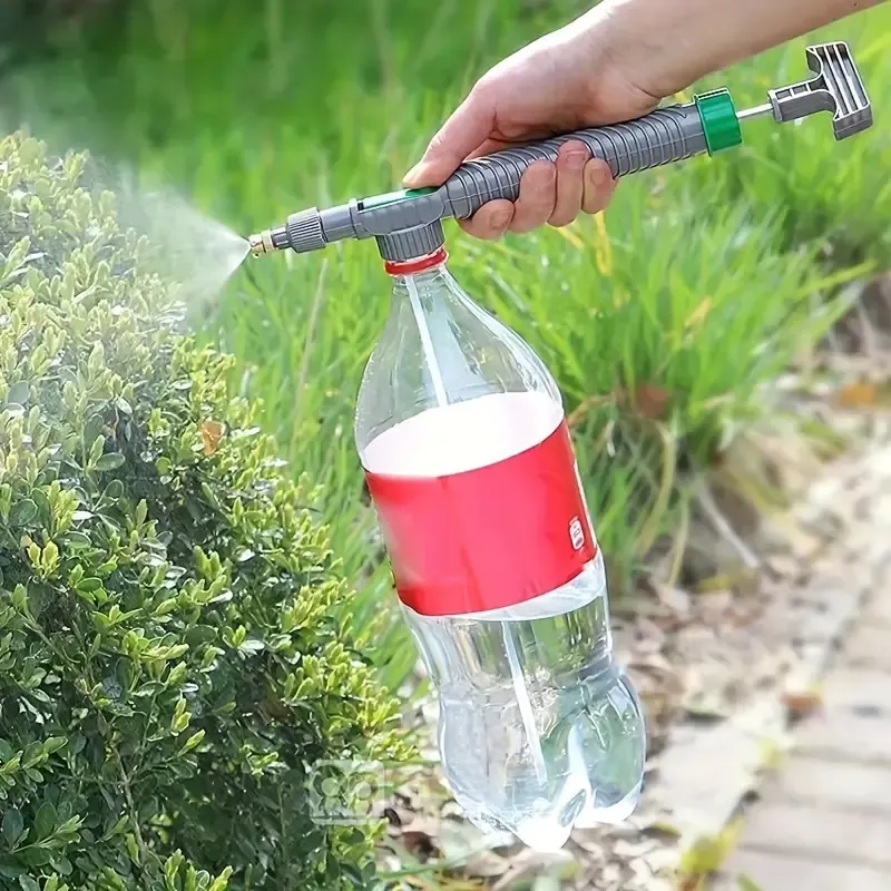 Handheld High Pressure Air Pump Manual Sprayer with Adjustable Nozzle - Continuous Hand Pump Pressure Sprayer for Garden Supplies - No Electricity or Battery Needed - Plastic Material with Multiple Components Included