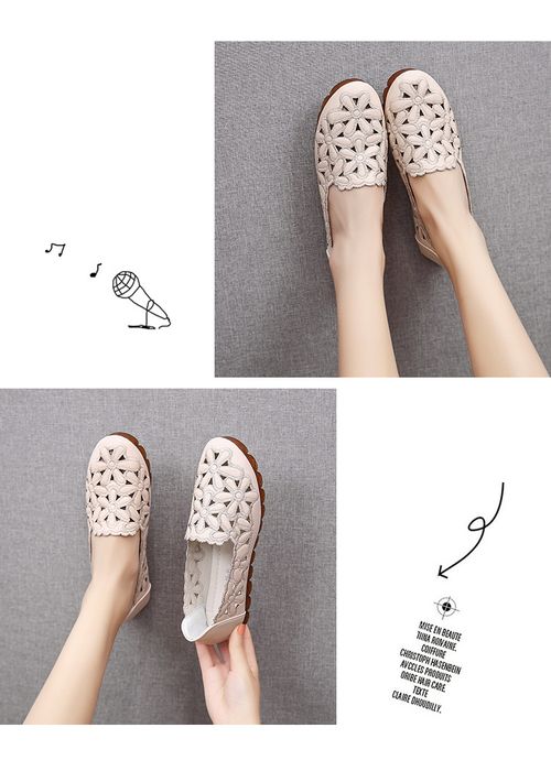 Cowhide-soled hollow shoes, new spring s