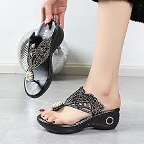 vacation wedge heel large size slippers