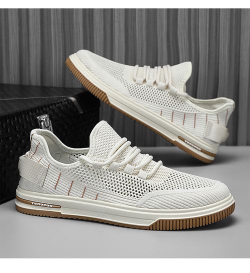 Solid-color ice silk fabric men's shoes are fashionable and casual sneakers