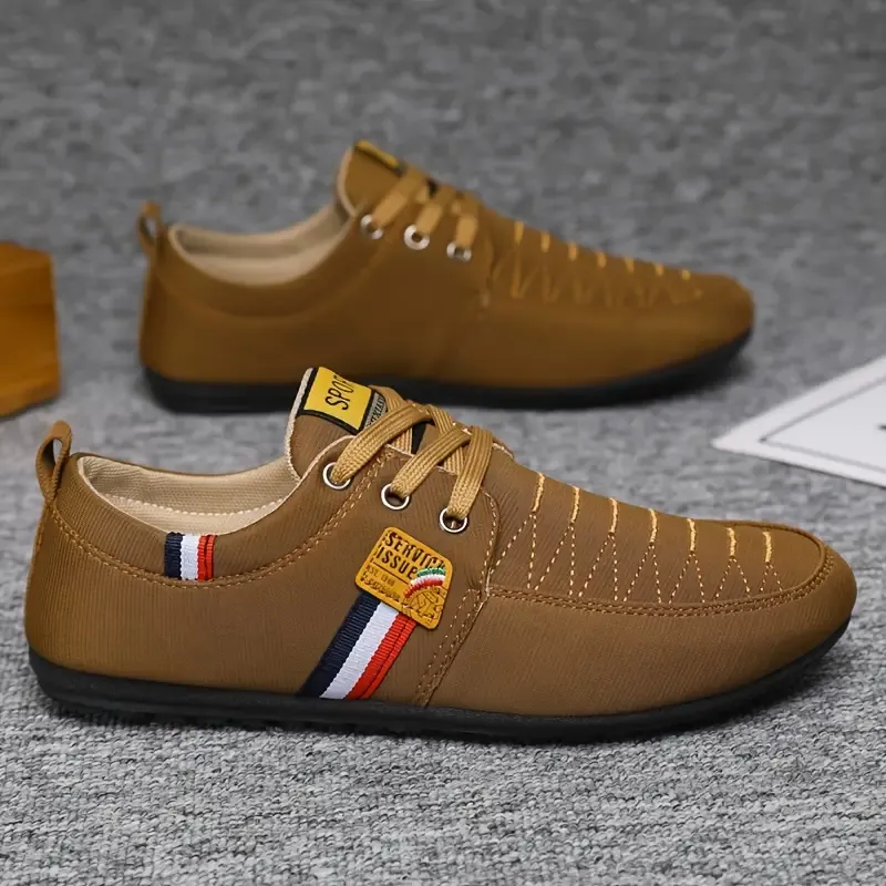 Men's Casual Low Top Canvas Shoes, Breathable Lightweight Walking Shoes For Spring And Summer