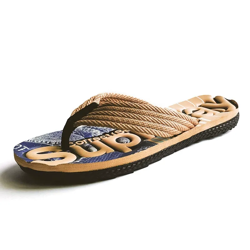 Fashionable ankle-encircling slip-on anti-slip beach sandals with ankle straps