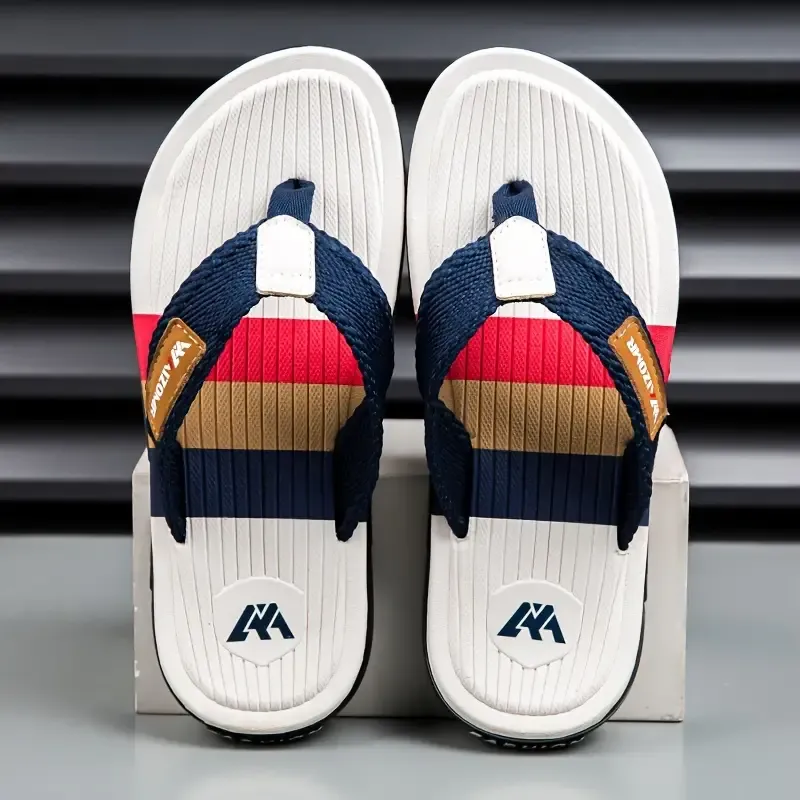 Mens Stylish Colour Block Flip Flops