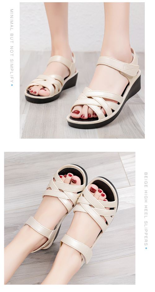Women's Summer Beach Sandals, Flat Crisscross Bands Soft Sole Comfort Shoes, Comfortable PVC Casual Footwear
