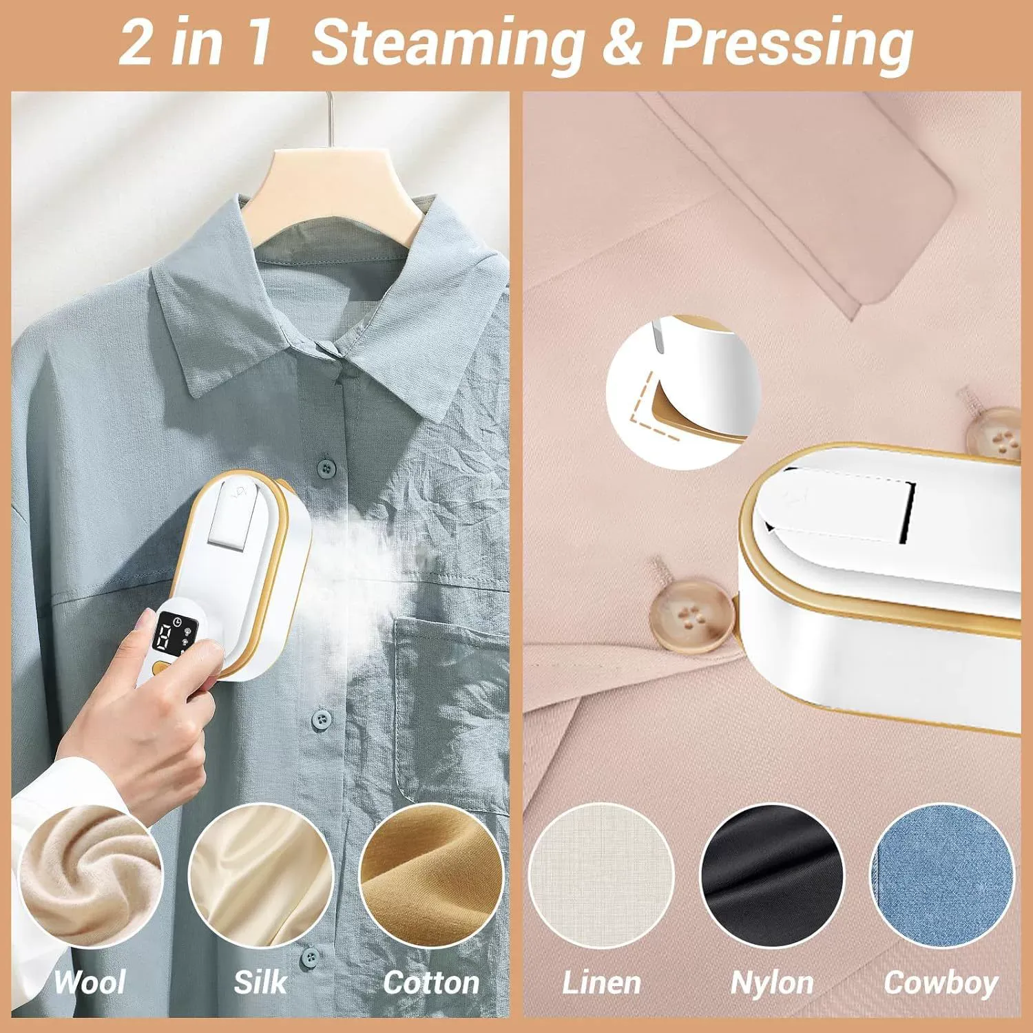 Small steam iron portable dormitory ironing machine for home use