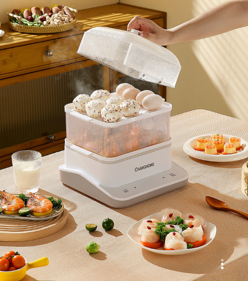 Electric steamer household steamer cooking and stewing breakfast machine three-layer electric steamer multi-layer multi-function steam pot