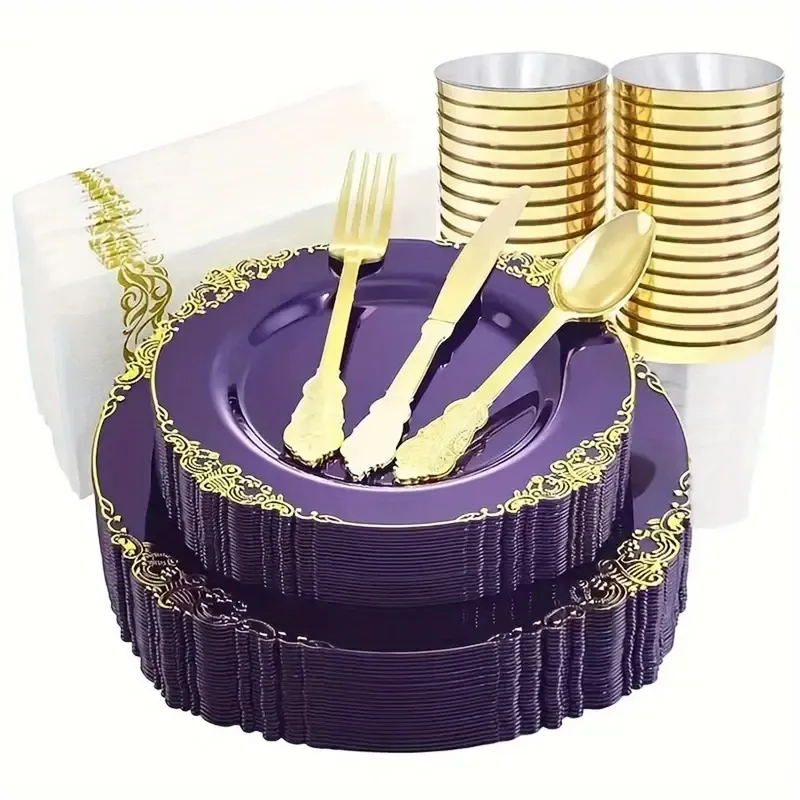 Purple Party Tableware Set