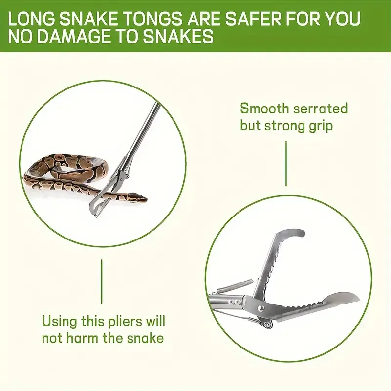 1pc  Professional Wide Jaw Snake Tong With Lock, Stainless Steel Heavy Duty Reptile Catcher, Suitable For For Outdoor, For All Kinds Of Serpent