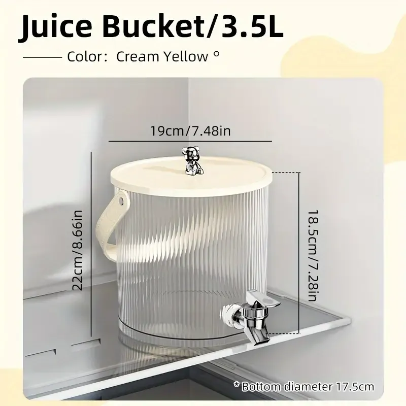 3.5L Large Capacity Beverage Dispenser with Faucet - Durable Plastic, Perfect for Milk & Juice, Ideal for Family Gatherings & Events