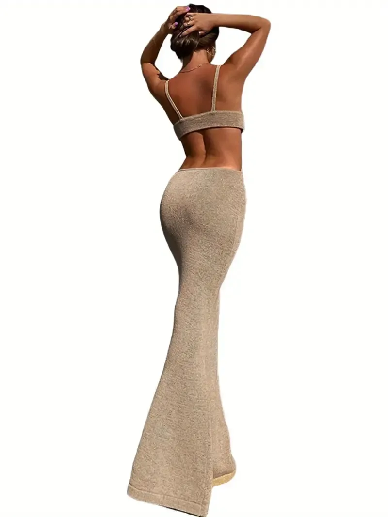 Womens Sexy Suspender Long Dress