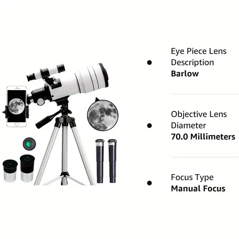 Professional Astronomical Telescope - Objective Lens for Stargazing, Moon Watching, Distant Scenery Observation, Ideal for Outdoor Camping & Travel Enthusiasts