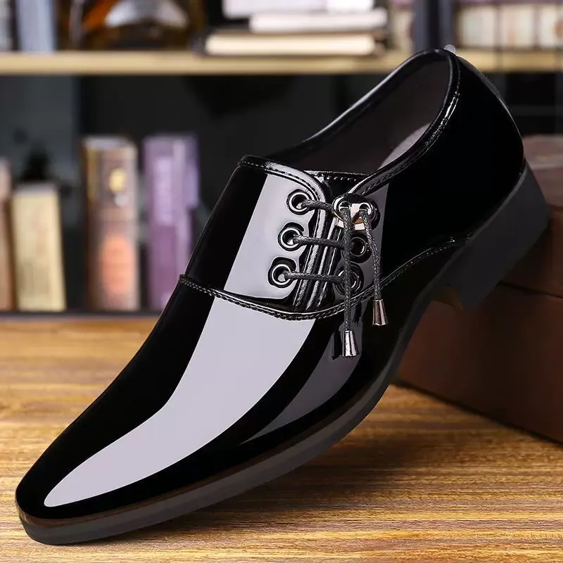 All-purpose leather business pointed-toe shiny leather office single shoes