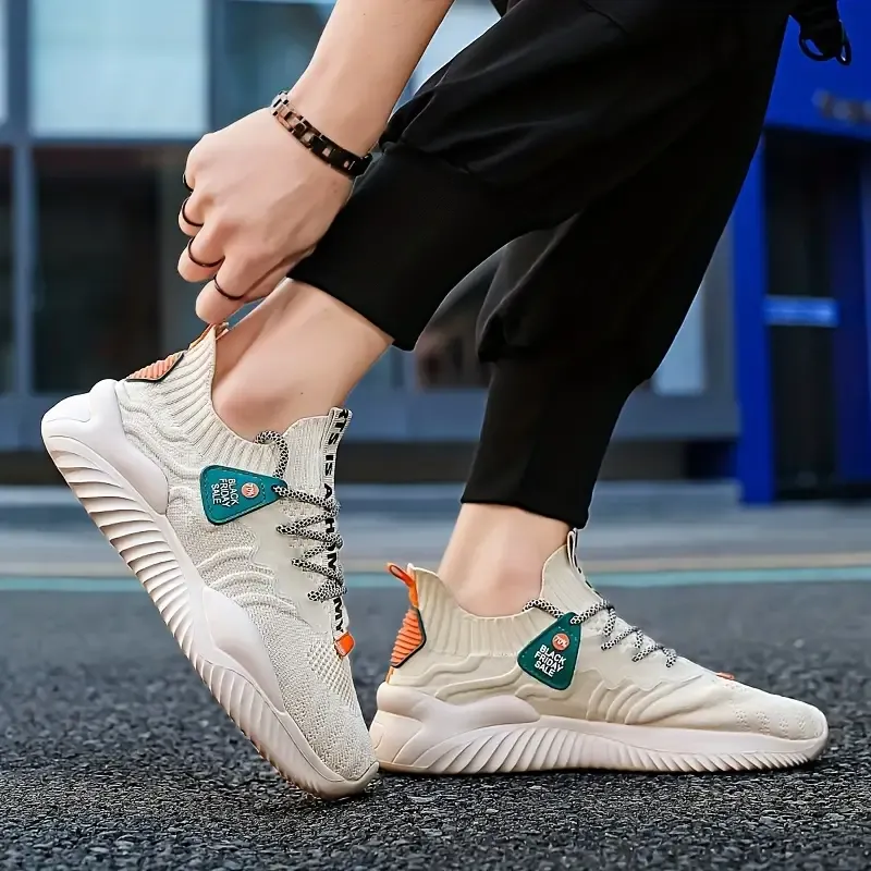 Color Block Non Slip Breathable Jogging Shoes For All Seasons, Men's Comfy Sneakers For Outdoor Camping Activities