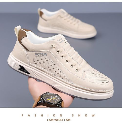 New men's soft leather slip-on shoes with