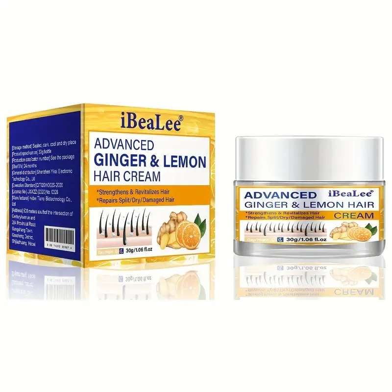 🔥🔥Hot Sale Promotion -2 pcs Ginger & Lemon Hair Cream For Daily Use, Hair Care Cream For Thicker Stronger Hair, Suitable For All Hair Types