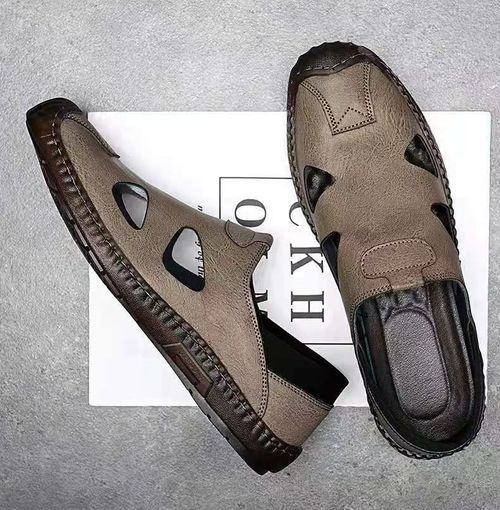 Summer new men's high-quality leather breathable and durable sandals hollow casual shoes