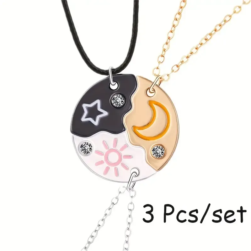 Sun Moon Star Pendant Necklace
