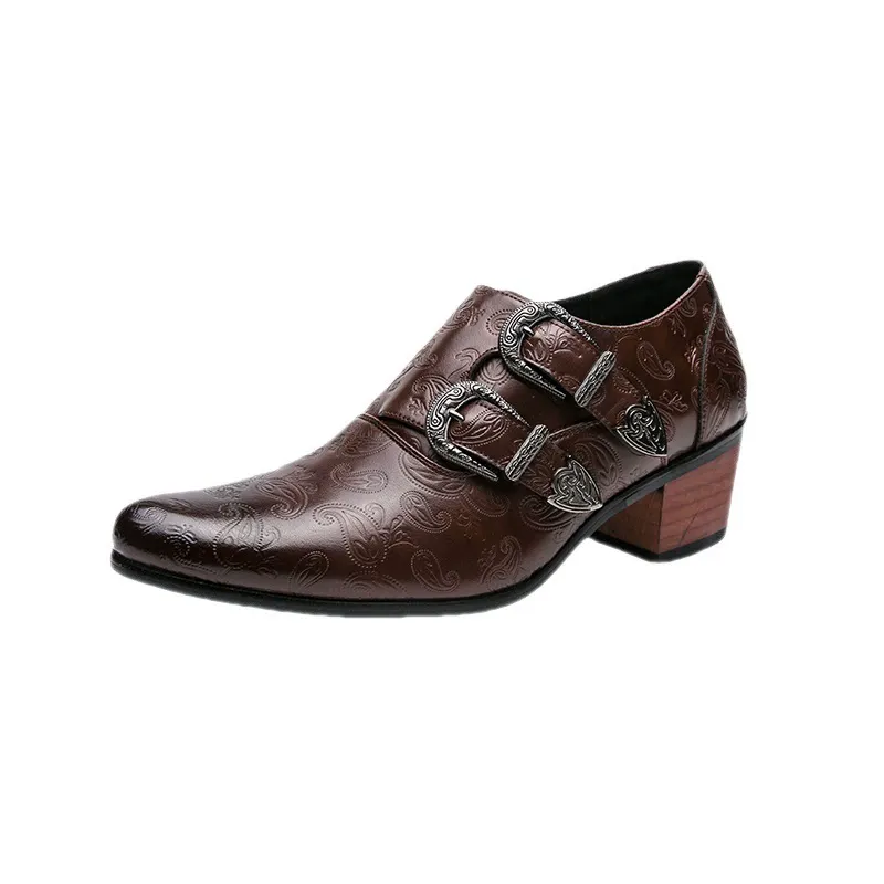 High-heeled pointed-toe men's boots Wedding shoes Fashionable slim-fit shoes