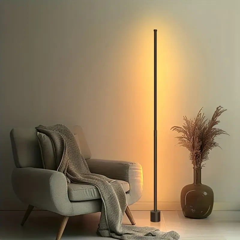Modern Minimalist LED Corner Floor Lamp - Dimmable Ambient Lighting for Living Room, Bedroom, Office - USB Powered with Metal Stand