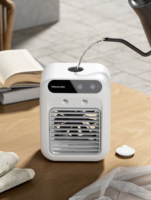 Household small air conditioning fan portable dormitory spray air cooler humidifying electric fan desktop mobile cooling fan