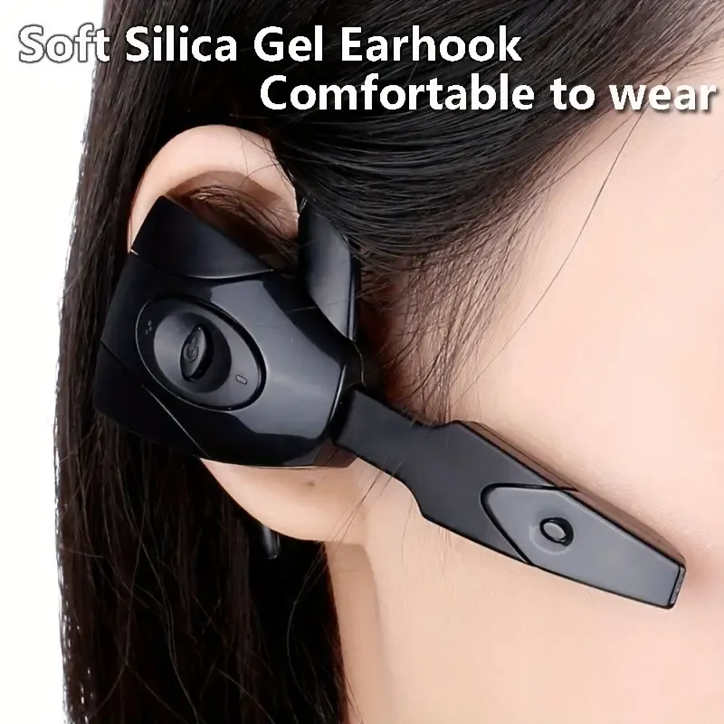 Ultra-Long Battery Life Wireless Earhook Headphones - Lightweight, Rechargeable, Non-In-Ear Design for Sports & Driving