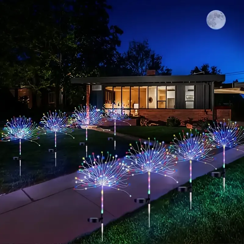 Solar-Powered Dandelion Firework Lights