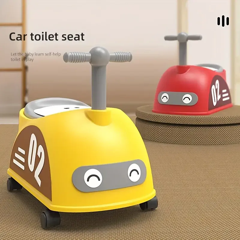1pc Kids Racing Car Potty Chair, Toddler Toilet Training Seat With Handles, Polypropylene Material, Sturdy And Safe, Easy Clean, Fun Design, For Boys And Girls