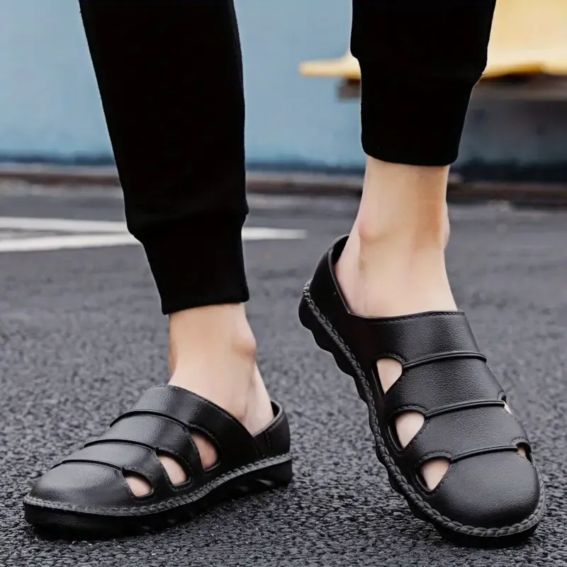 Men's Close Toe Breathable Slip On Sandals