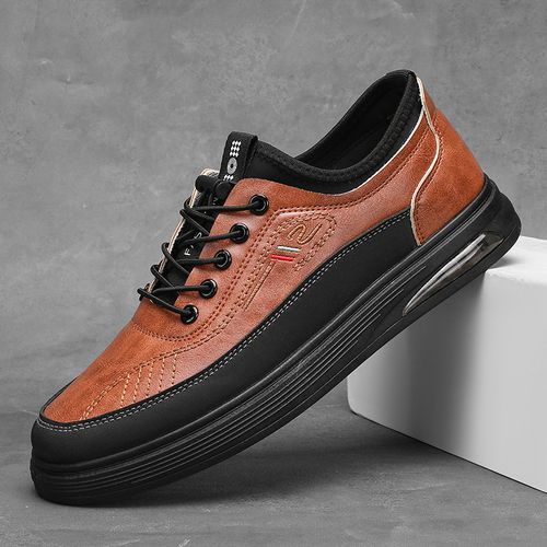 Leather and mesh business casual men's shoes and sneakers