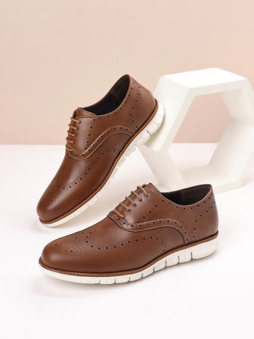 Men's hollow sports leather shoes