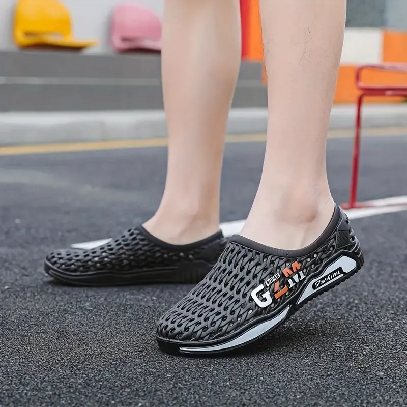 Men's Lightweight Soft Sole Slip On Beach Water Shoes, Comfy Non Slip Casual Durable Clogs For Men's Outdoor Activities, Summer