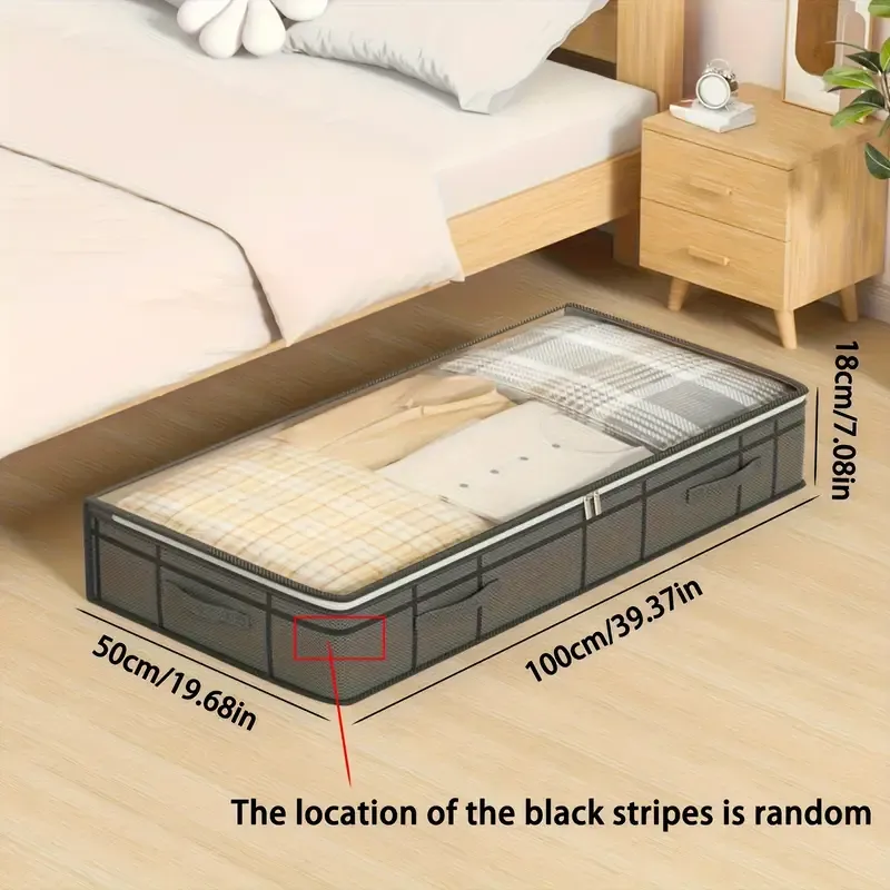 2 PCS Under Bed Storage Organizer With Clear Top, Large Capacity Clothes Storage Bag, Simplistic Home Organization
