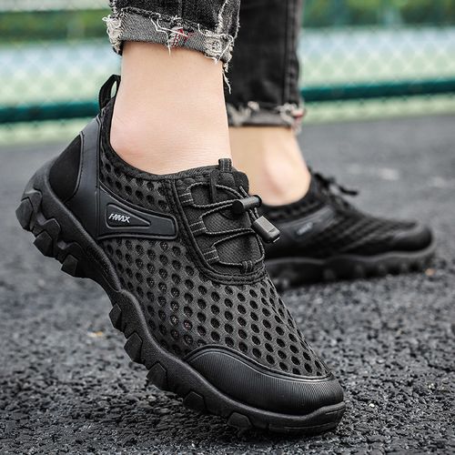 Summer new men's mesh shoes, breathable men's sports and casual running trendy shoes, mesh top hiking shoes