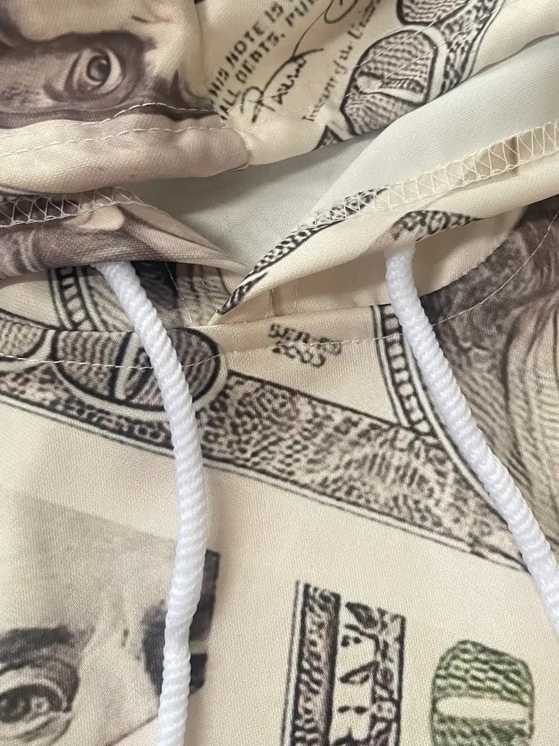 2Pcs Money All Over Print Men's Sweatsuits