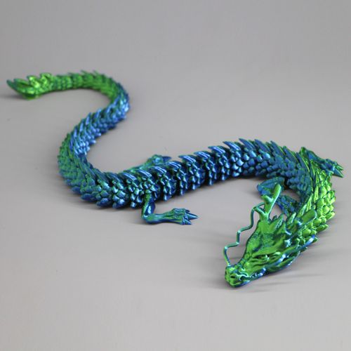 1PC  Chinese Dragon Figurine - 3D Printed Articulated Loong, Flexible Joints Collectible Toy, Home Decoration, Unique Table Ornament
