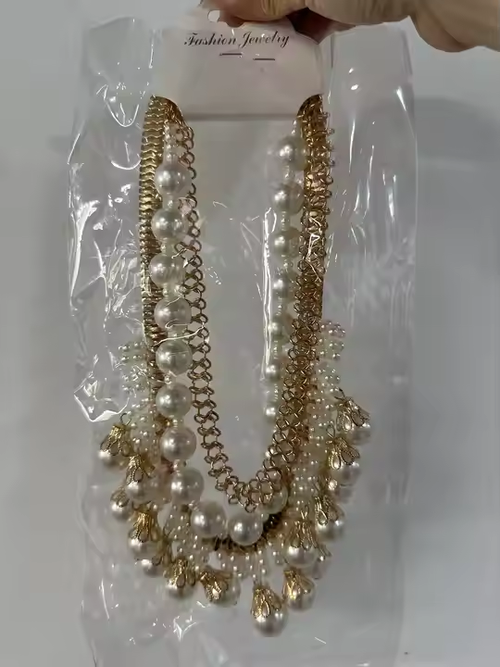 Fashion Multilayer Big Pearl Statement Necklace
