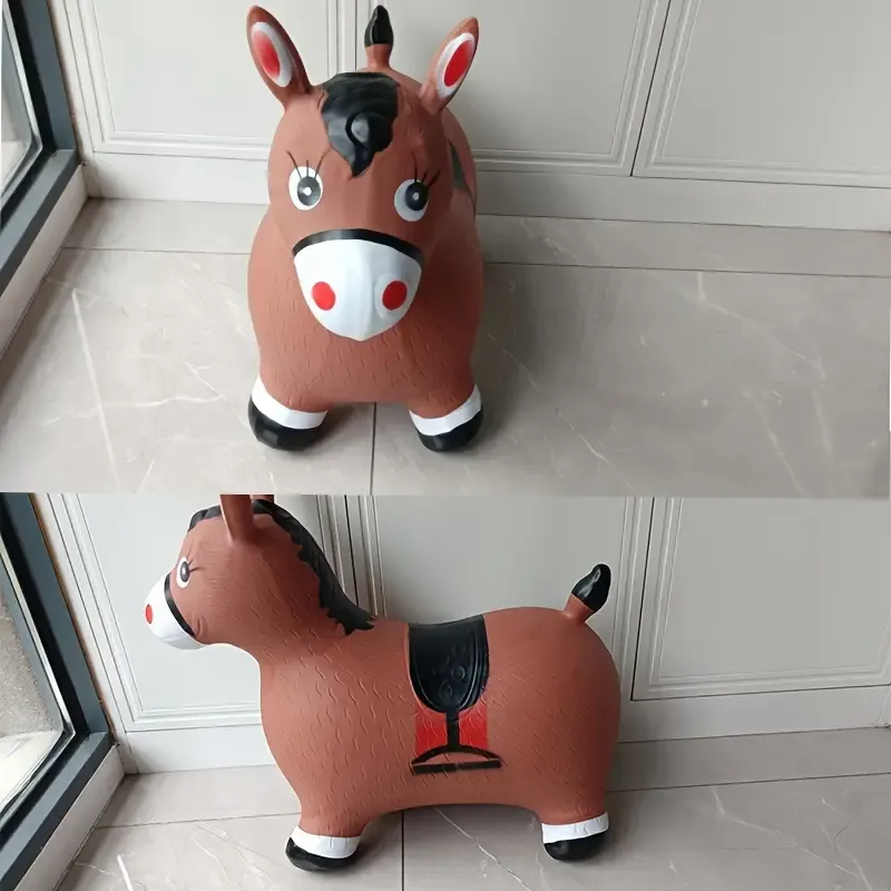 Sustainable Inflatable Bouncy Horse Playset For Youngsters - Durable PVC, Tear-Resistant, Supports Up To 49.9KG - Perfect Outdoor Fun & Holiday Gift With Pump Included
