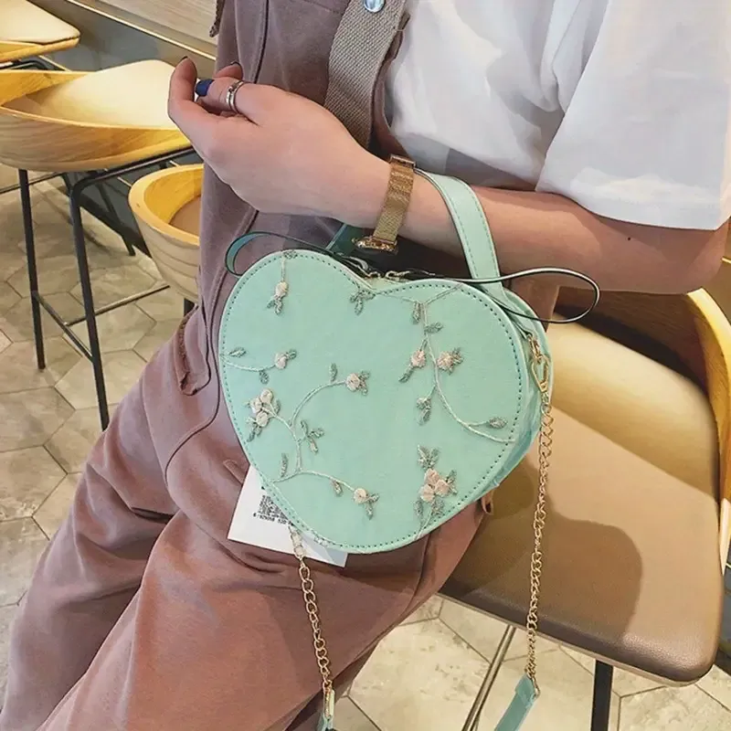 Stylish Woman's Heart Shape Crossbody Shoulder Bag
